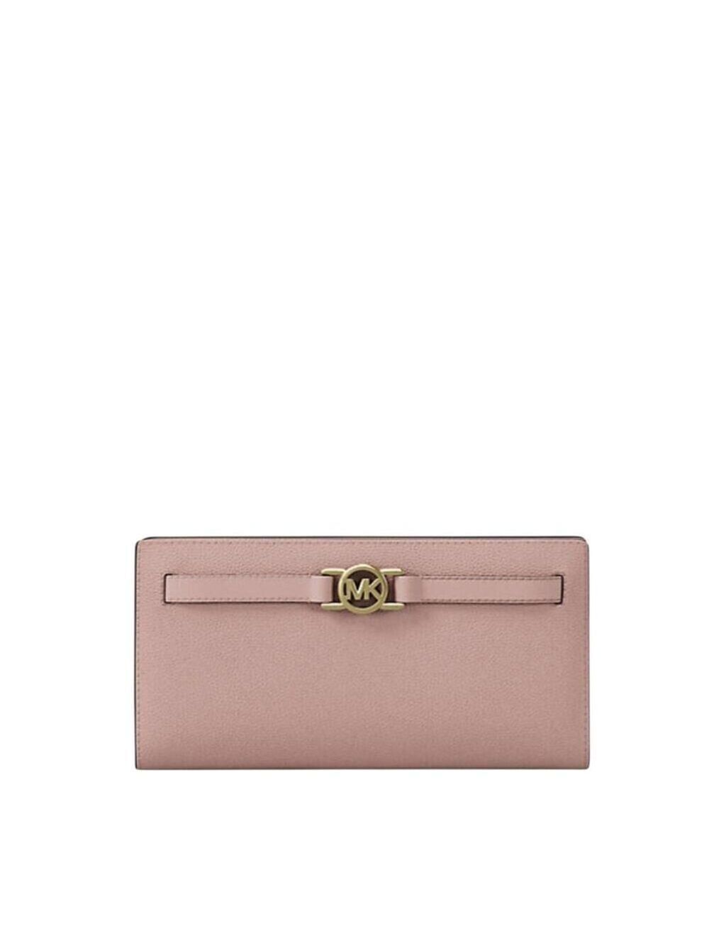 Michael Kors Large Pebbled Leather Wallet Pink Powder Blush
